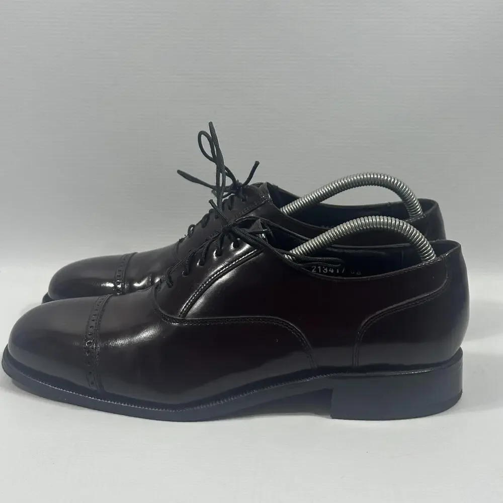 Florsheim Dress Shoes Mens Size 8 Burgundy Leather Cap Toe Oxford 17067-05